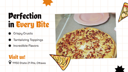 Ідеальна піца з начинками в піцерії Full HD video – шаблон для дизайну