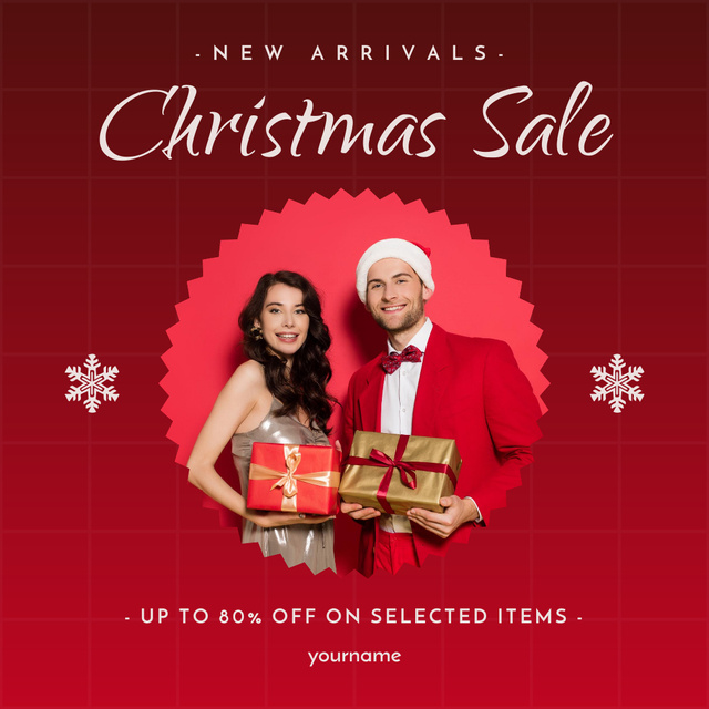 Designvorlage Christmas Sale of New Arrivals Red Ombre für Instagram AD
