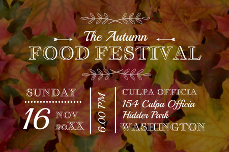 Celebration of Autumn Food Festival Flyer 4x6in Horizontal Design Template