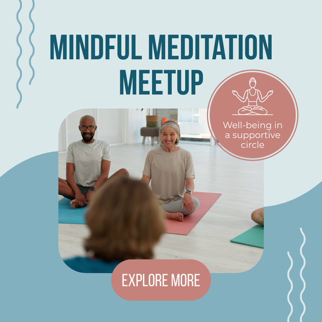 Mindful Meditation For Wellbeing Offer Animated Postデザインテンプレート