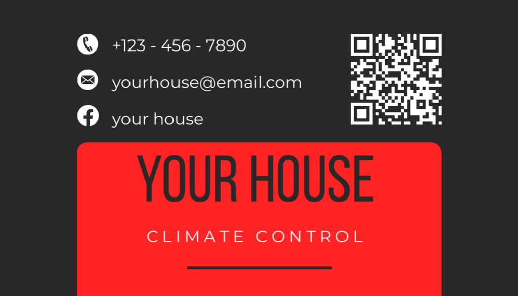 House Climate Control Technology Development Business Card US Πρότυπο σχεδίασης