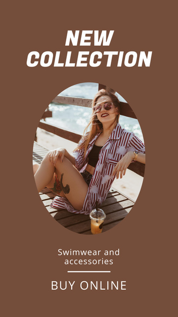 New Collection of Swimsuits Ad Instagram Story Design Template