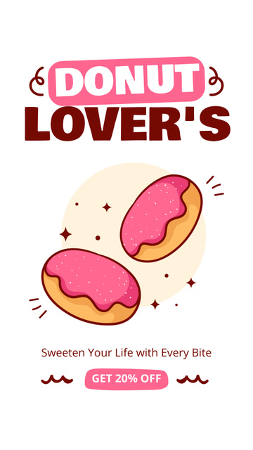 Big Donut Deal for Sweet Lovers Instagram Video Story Design Template