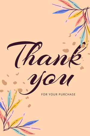 Awesome Expression of Gratitude for Purchase Postcard 4x6in Vertical Design Template