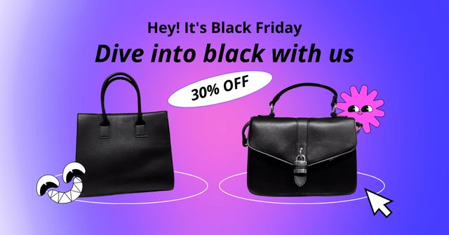 Dive Into Black Friday Discounts Facebook AD tervezősablon