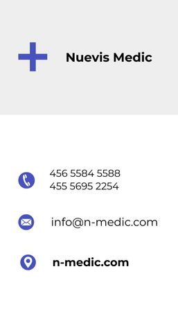 Medical Clinic Ad with Cross Pattern Business Card US Vertical Design Template