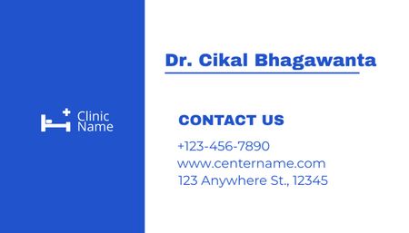 Pediatrician Services Blue Business Card US Design Template