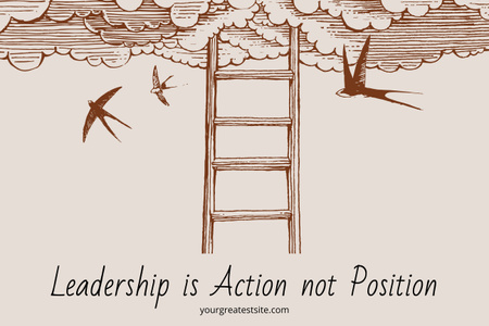 Citation about Leadership Poster 24x36in Horizontal Šablona návrhu