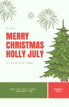 Christmas Party in July with Christmas Tree Flyer 5.5x8.5in Design Template