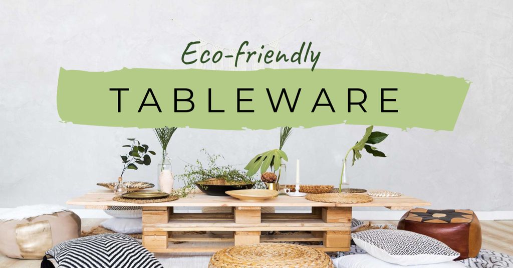 Ecological Tableware offer Facebook AD Šablona návrhu