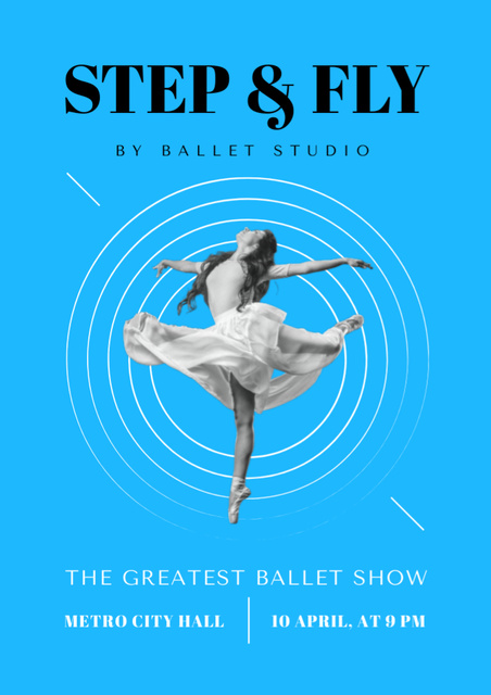 Plantilla de diseño de Ballet Show Announcement Flyer A4 