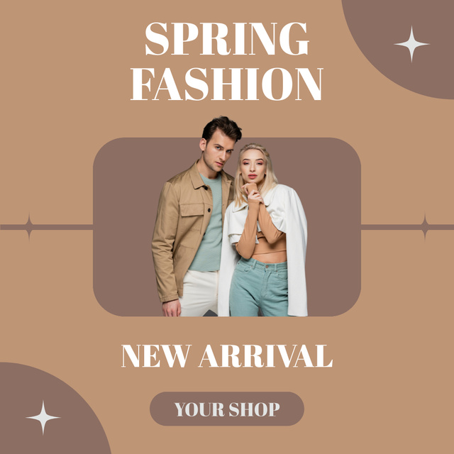 Spring Sale with Beautiful Stylish Couple Instagram Design Template