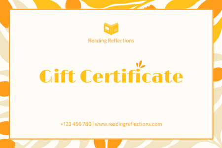Erikoistarjous kirjakaupasta Gift Certificate Design Template