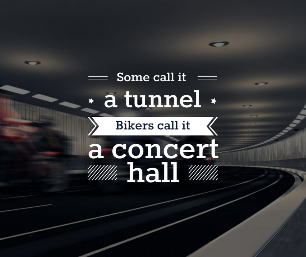 Bikers Riding in Road Tunnel Facebook tervezősablon