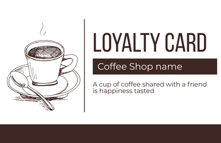 Coffee Shop Sketch Illustrated Discount Offer Business Card 85x55mm Design Template