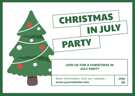 Christmas in July Party Announcement Postcard – шаблон для дизайну