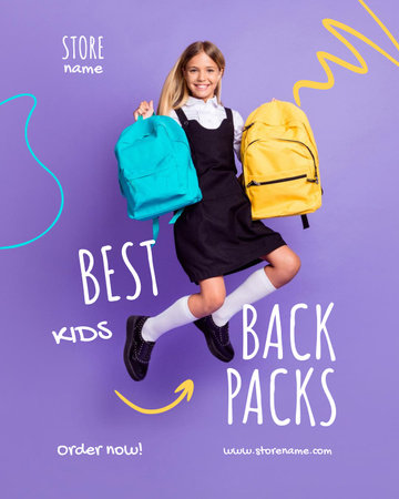 Backpacks for School Poster 16x20in Design Template