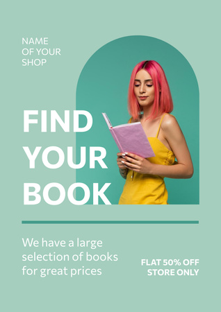 Woman Reading Book Poster Design Template