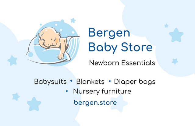 Plantilla de diseño de Store Offer for Newborns Business Card 85x55mm 