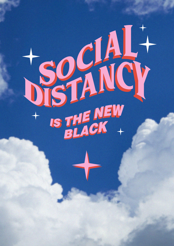 Funny Phrase about Social Distance Poster – шаблон для дизайну
