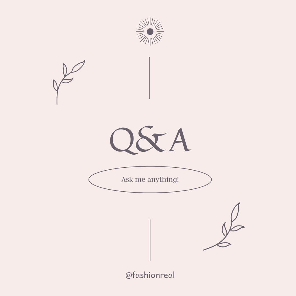 Inquiry and Feedback Form With Leaves Twigs Instagram Πρότυπο σχεδίασης
