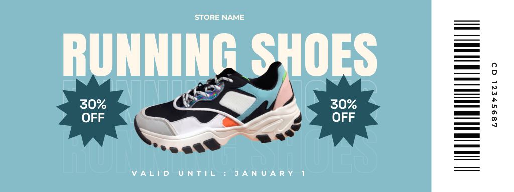 Ontwerpsjabloon van Coupon van Useful Running Shoes At Discounted Rates