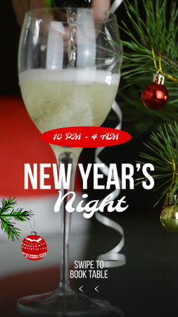 Bright New Year Night Celebration With Champagne TikTok Video Design Template