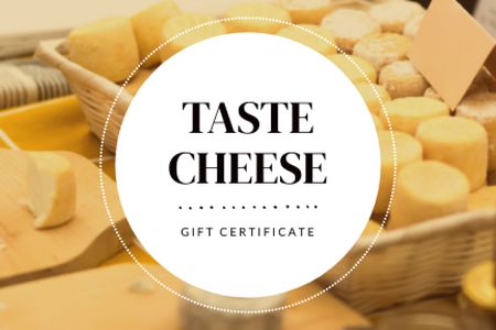 Cheese Tasting Announcement Gift Certificate Design Template