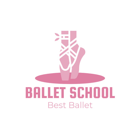 Ad of Best Ballet School with pointe Shoes Animated Logo Design Template