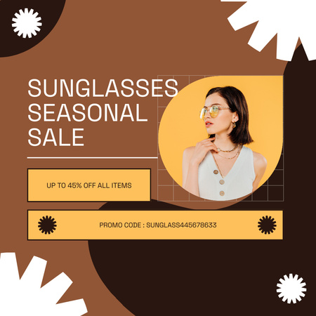 Modèle de visuel Promotion de la vente spéciale de lunettes de soleil - Instagram