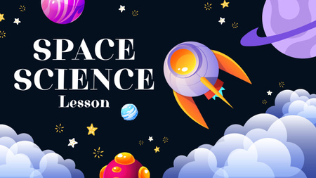Space Science Lesson Youtube Thumbnail Design Template