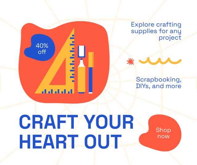Huge Discount on Craft Stationery Facebook – шаблон для дизайна