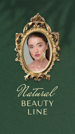Plantilla de diseño de Beauty Ad with Young Woman holding Flower Instagram Video Story 