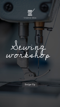 Tailor sews on Sewing Machine Instagram Story Design Template