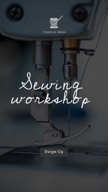 Tailor sews on Sewing Machine Instagram Storyデザインテンプレート