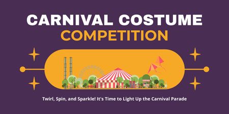 Anúncio impressionante do concurso de fantasias de carnaval Twitter Modelo de Design