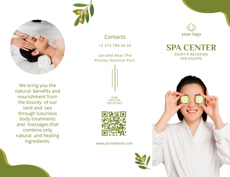 Spa Services Offer with Women in Treatments Brochure 8.5x11in Design Template
