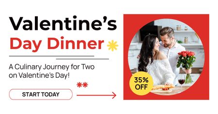 Valentine's Day Dinner With Affordable Options Offer Facebook AD Design Template