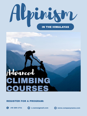 Plantilla de diseño de Climbing Courses Ad Poster 36x48in 