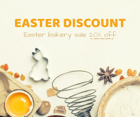 Easter Holiday Sale Announcement Facebook Design Template