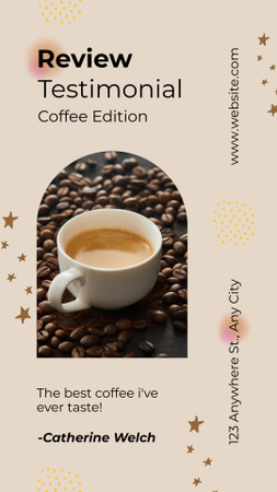 Designvorlage Kundenbewertung für exquisiten Kaffee für Instagram Story