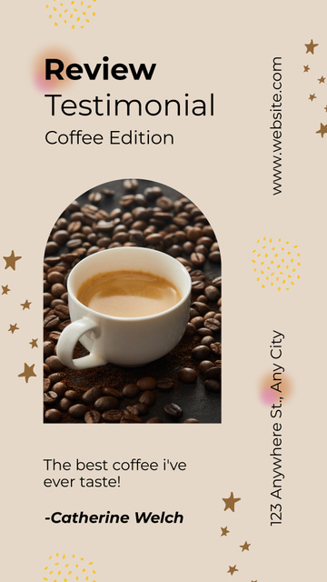 Designvorlage Exquisite Coffee Customer Review für Instagram Story
