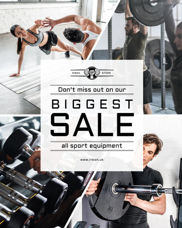 Sports Equipment Sale with Gym View Poster 16x20in Design Template
