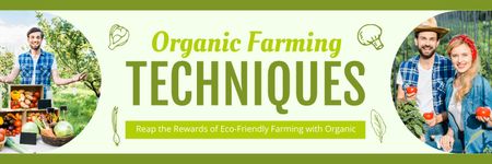 Organic Farming Technician Offer on Green Twitter Design Template