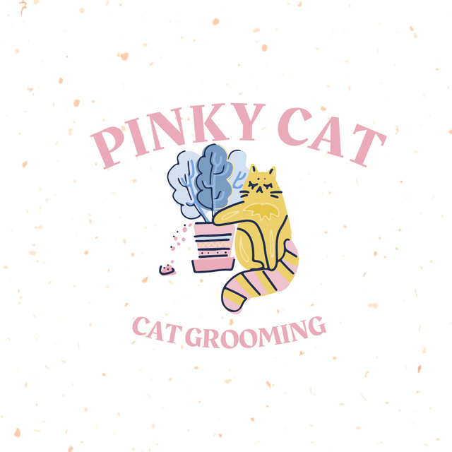 Advertisement for Grooming Salon for Cats Logo Design Template