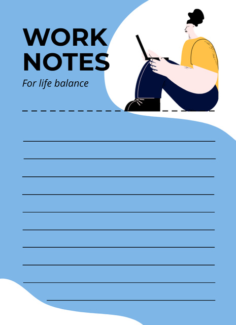 Work Life Balance Planner Notepad 4x5.5in Šablona návrhu