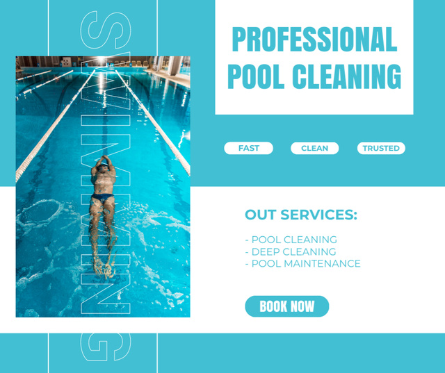 Designvorlage Sport Pools Cleaning and Maintenance Services für Facebook