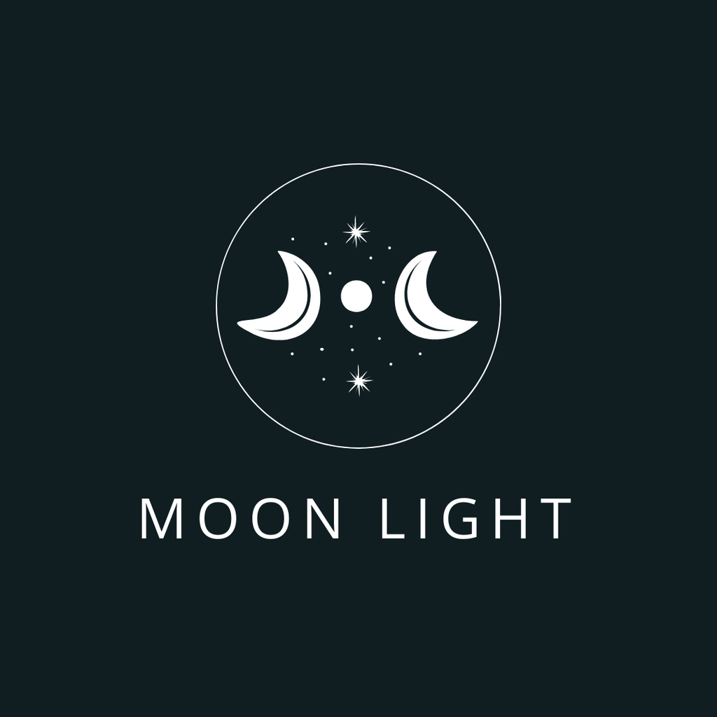 Designvorlage Crescent Emblem with Moon in Green für Logo 1080x1080px