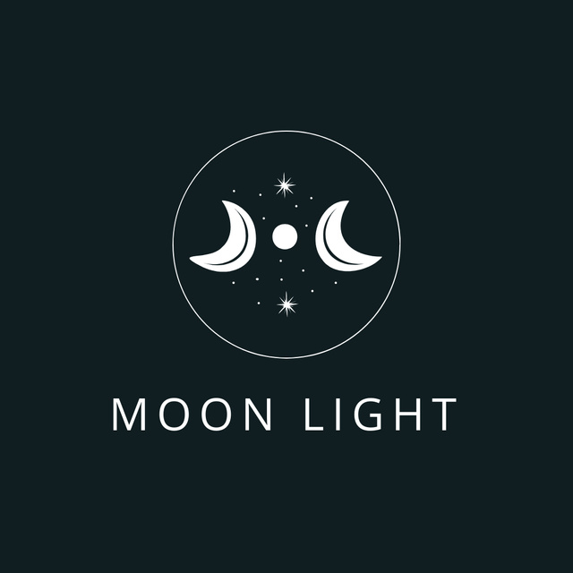 Szablon projektu Crescent Emblem with Moon in Green Logo 1080x1080px