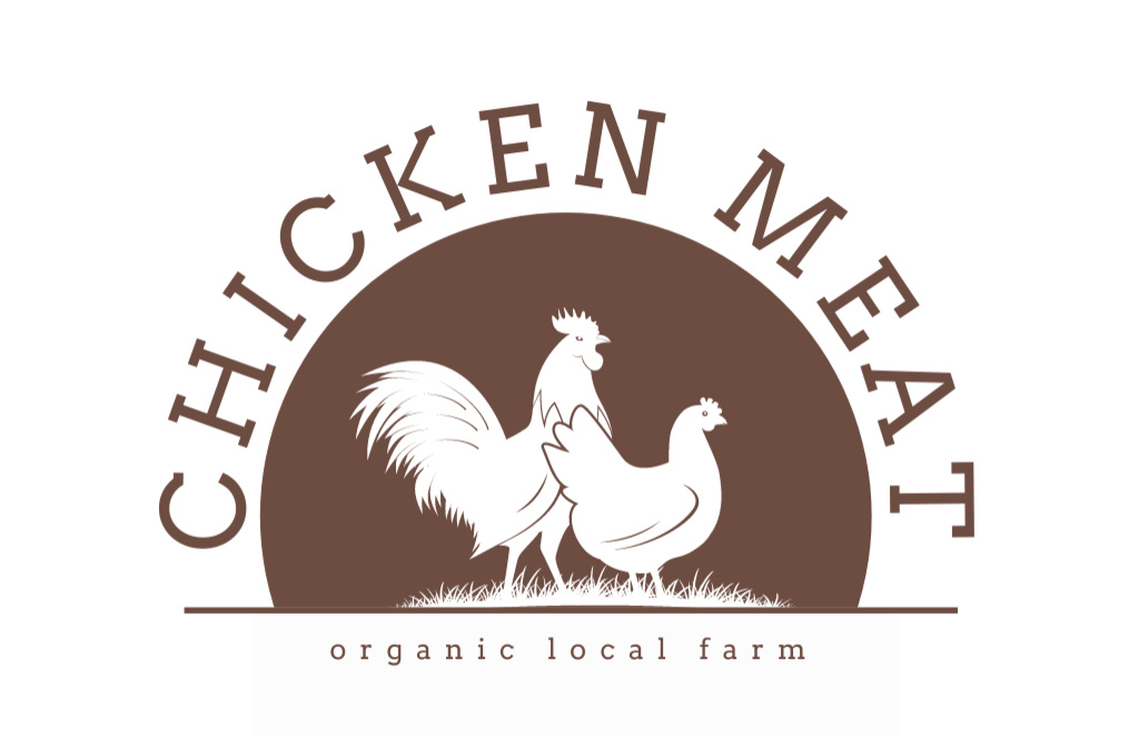 Farm Chicken Meat Sale Announcement Business Card 85x55mm Modelo de Design